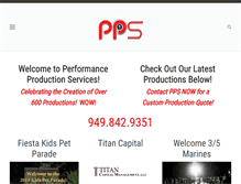 Tablet Screenshot of performanceproductionservices.com